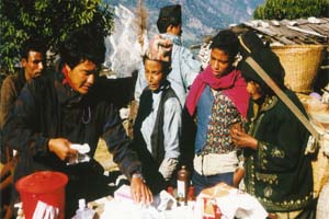 Tendy during the medical camp in 1997